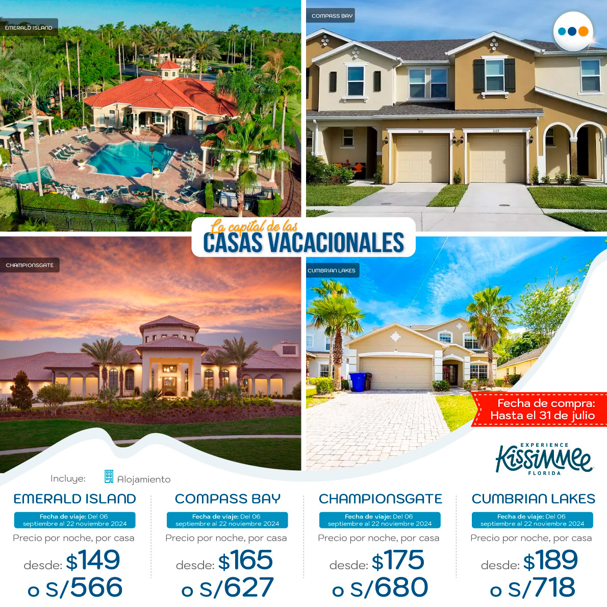  Casas Vacacionales